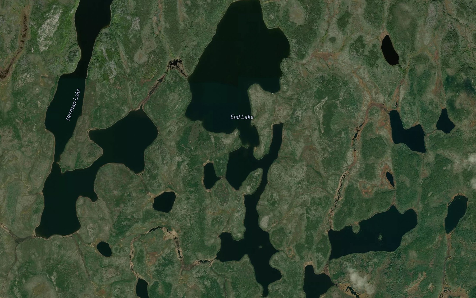 Satellite map of the End Lake