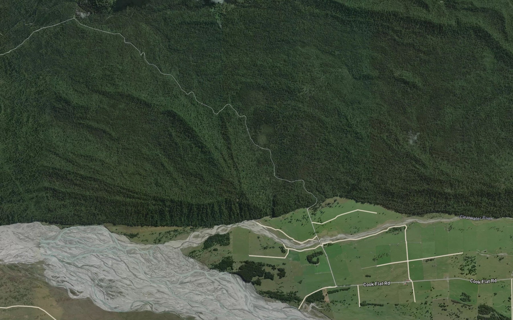 Satellite map of the McLellan Creek