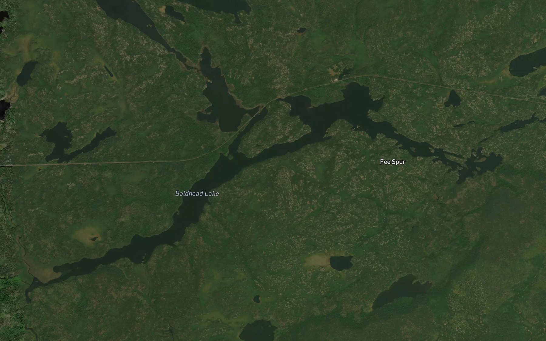 Satellite map of the Baldhead Lake