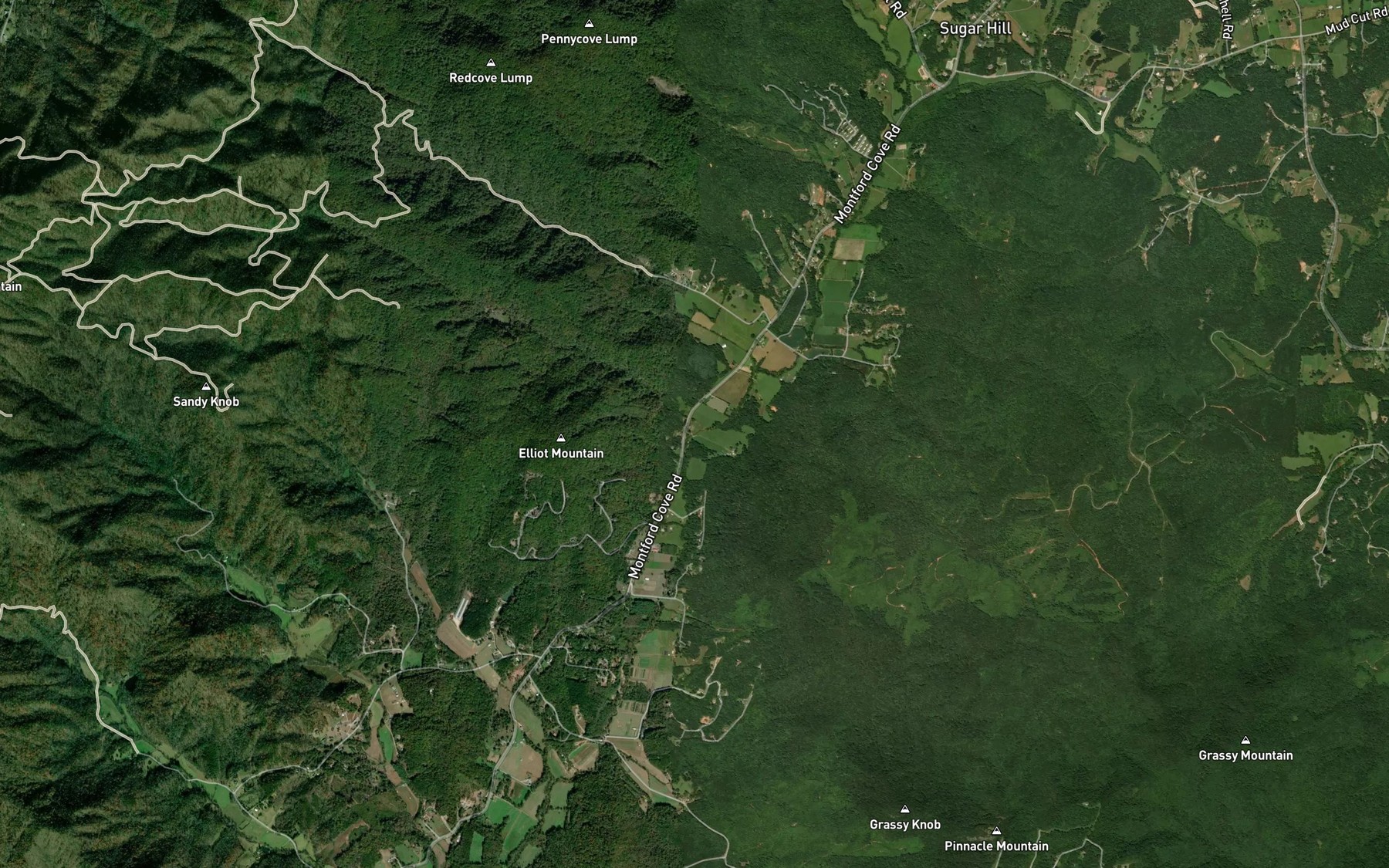 Satellite map of the Mill Creek