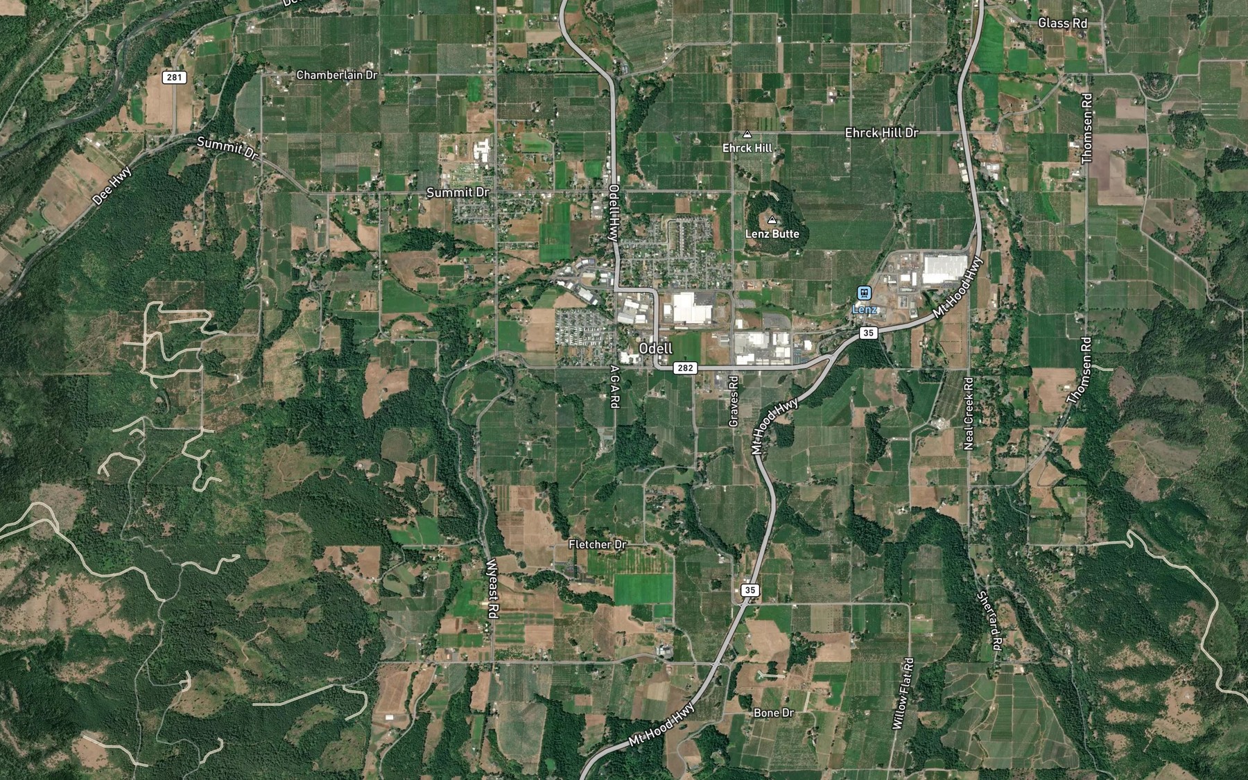 Satellite map of the Tucker Spring