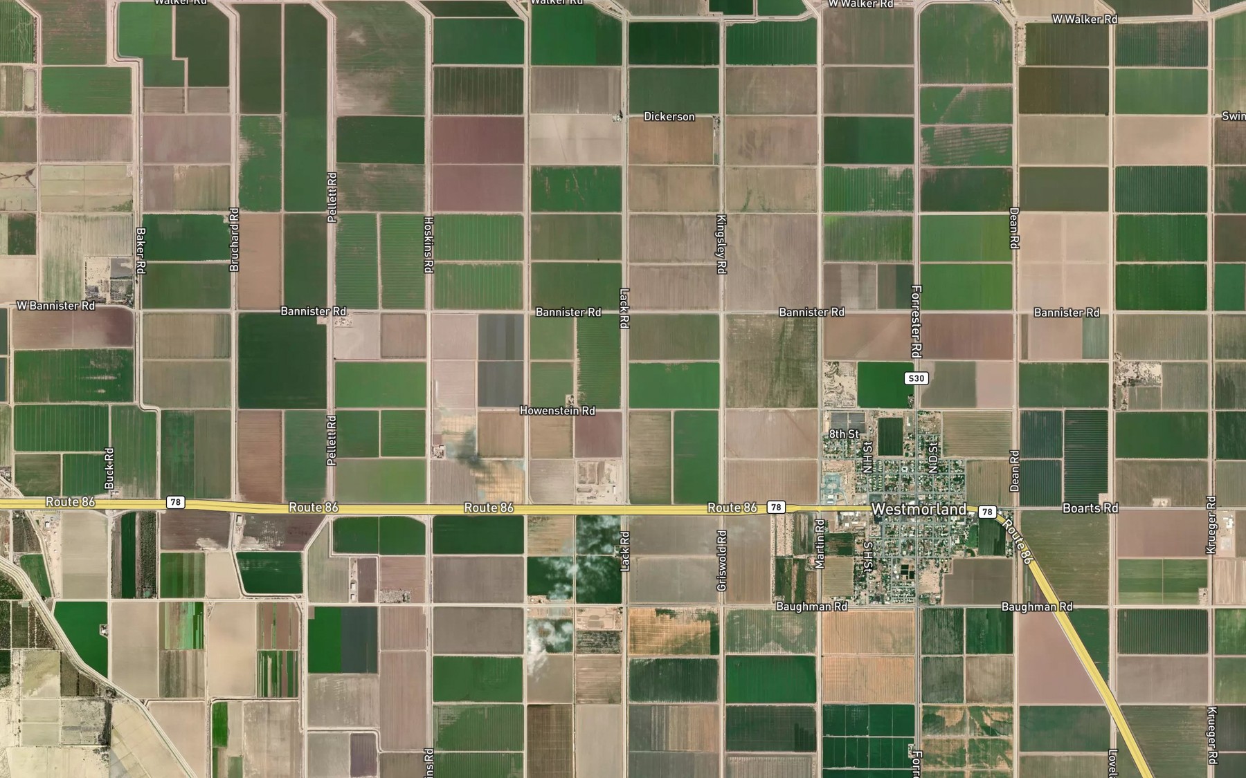 Satellite map of the Trifolium Lateral Eight