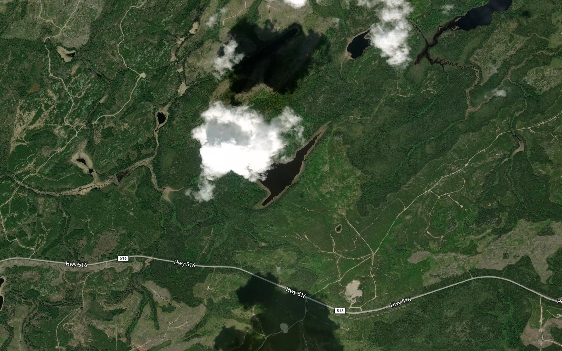 Satellite map of the Drive Lake