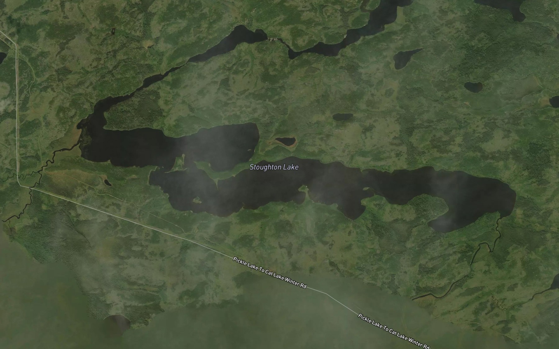 Satellite map of the Stoughton Lake