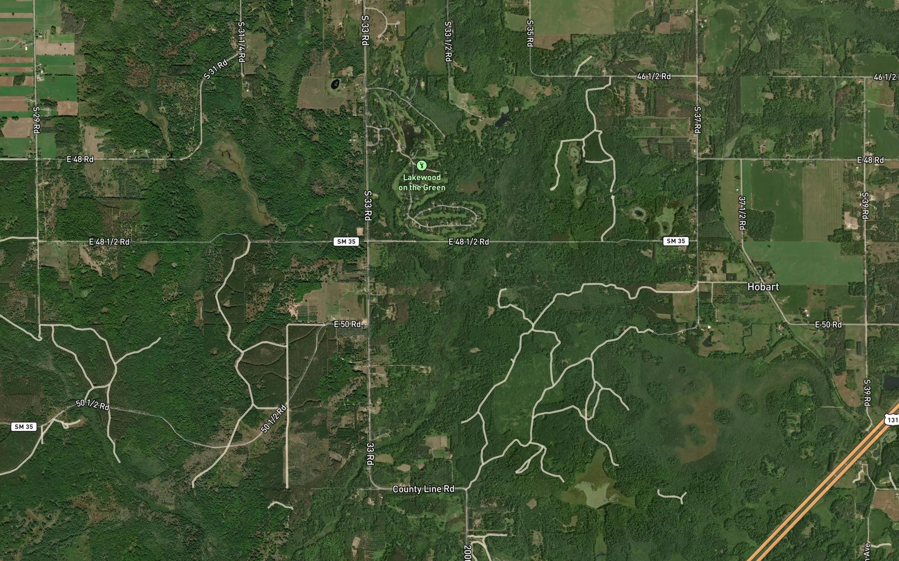 Satellite map of the Spalding Creek