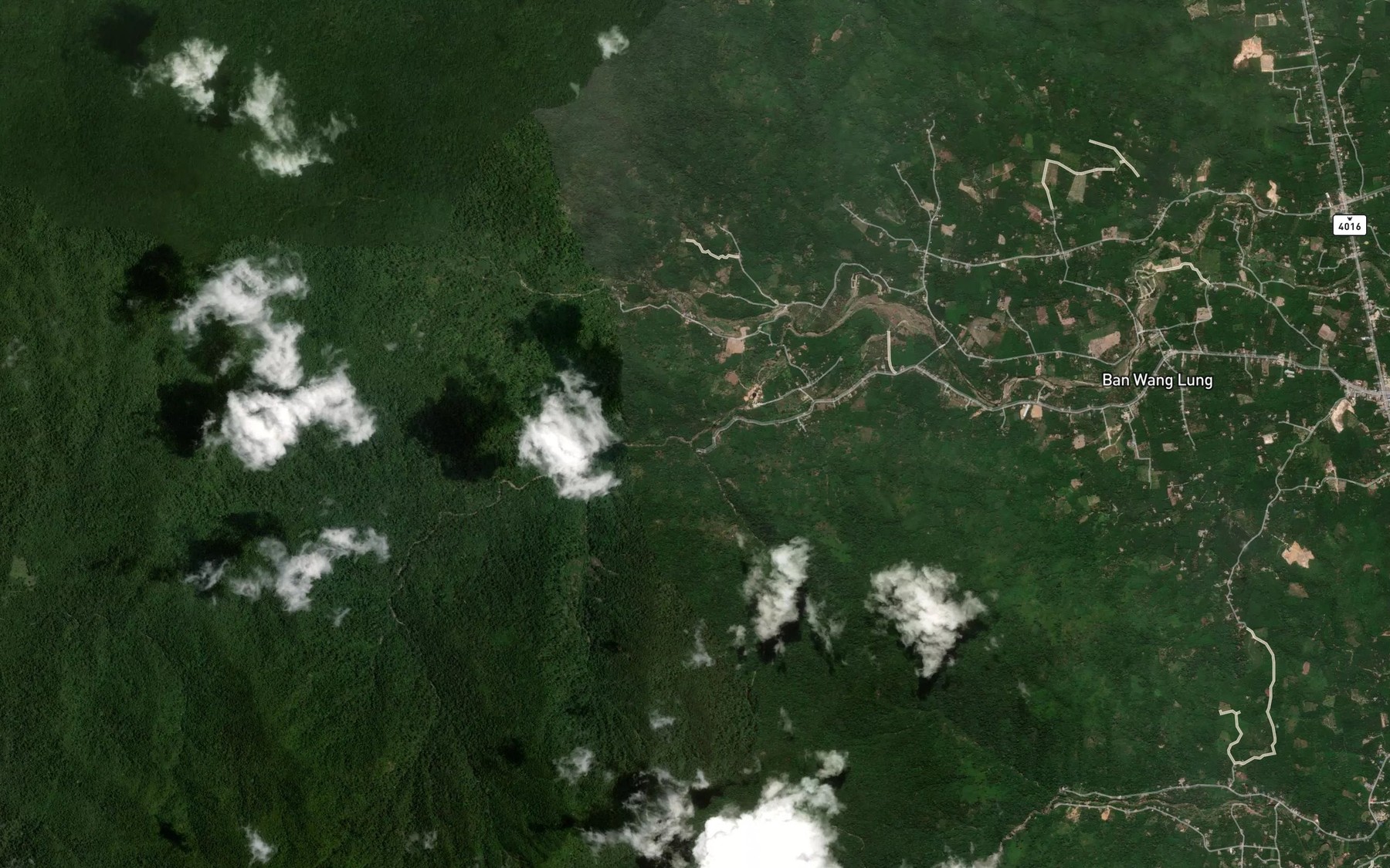 Satellite map of the Nam Tok Klong Rak