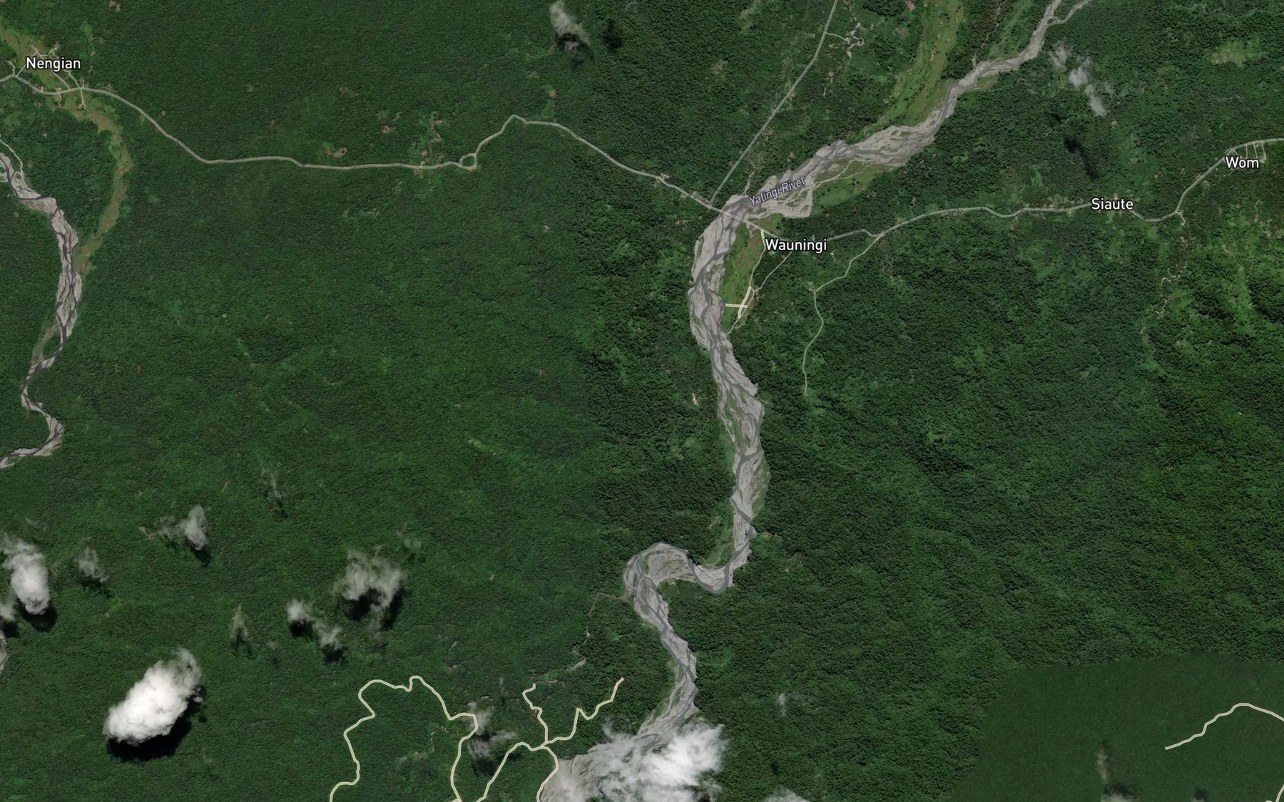 Satellite map of the Tangobora Creek