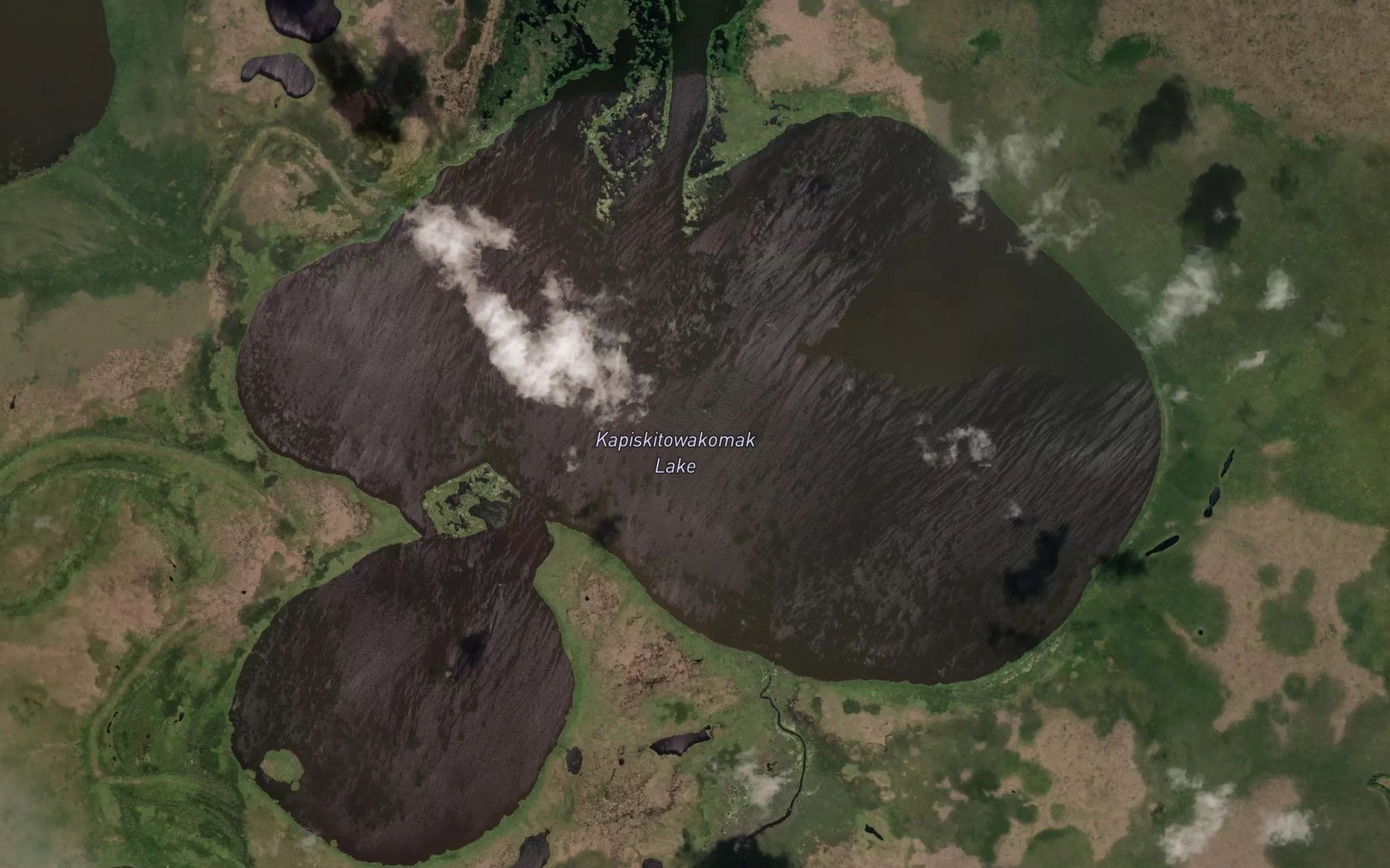 Satellite map of the Kapiskitowakomak Lake