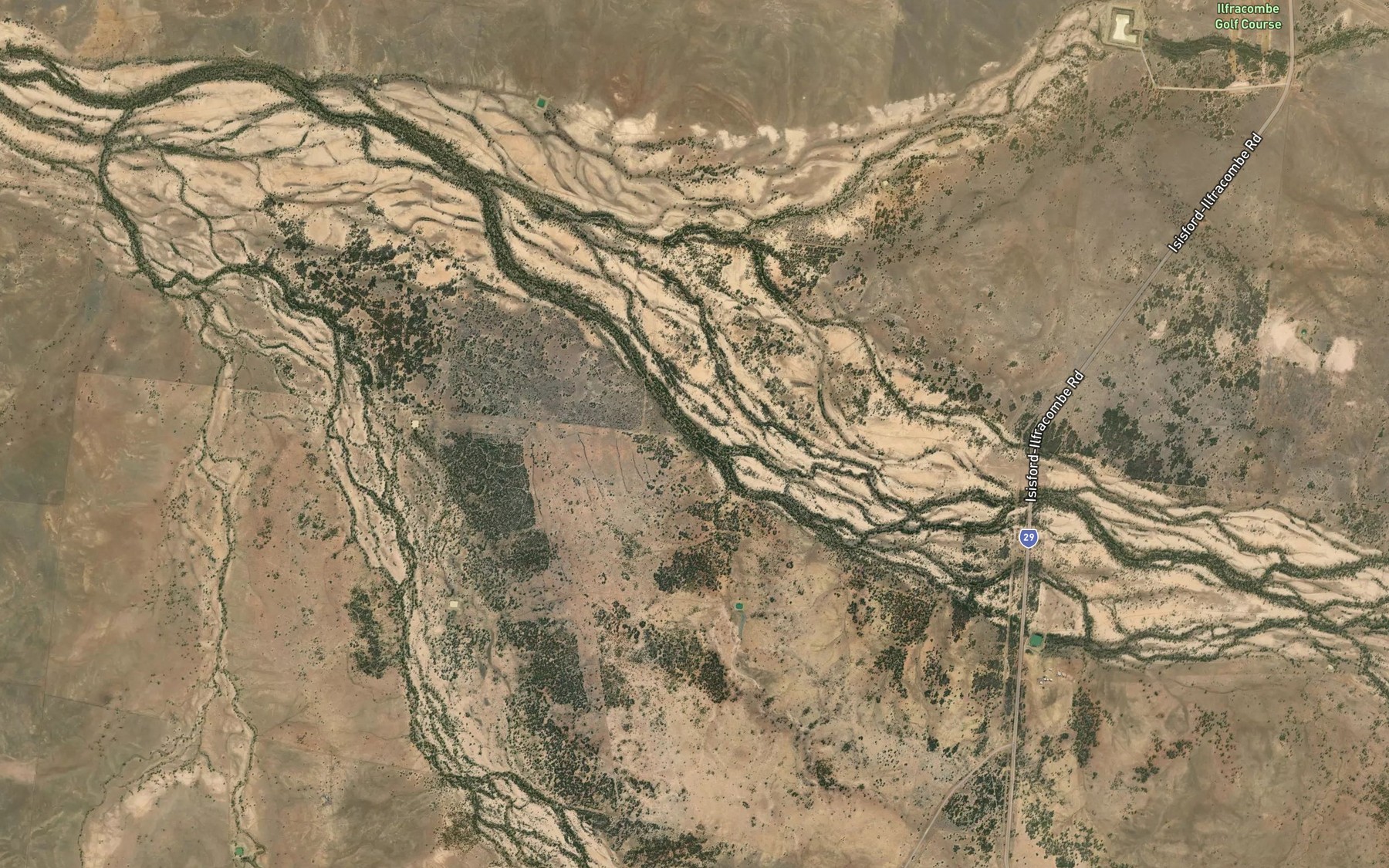 Satellite map of the Saltbush Creek