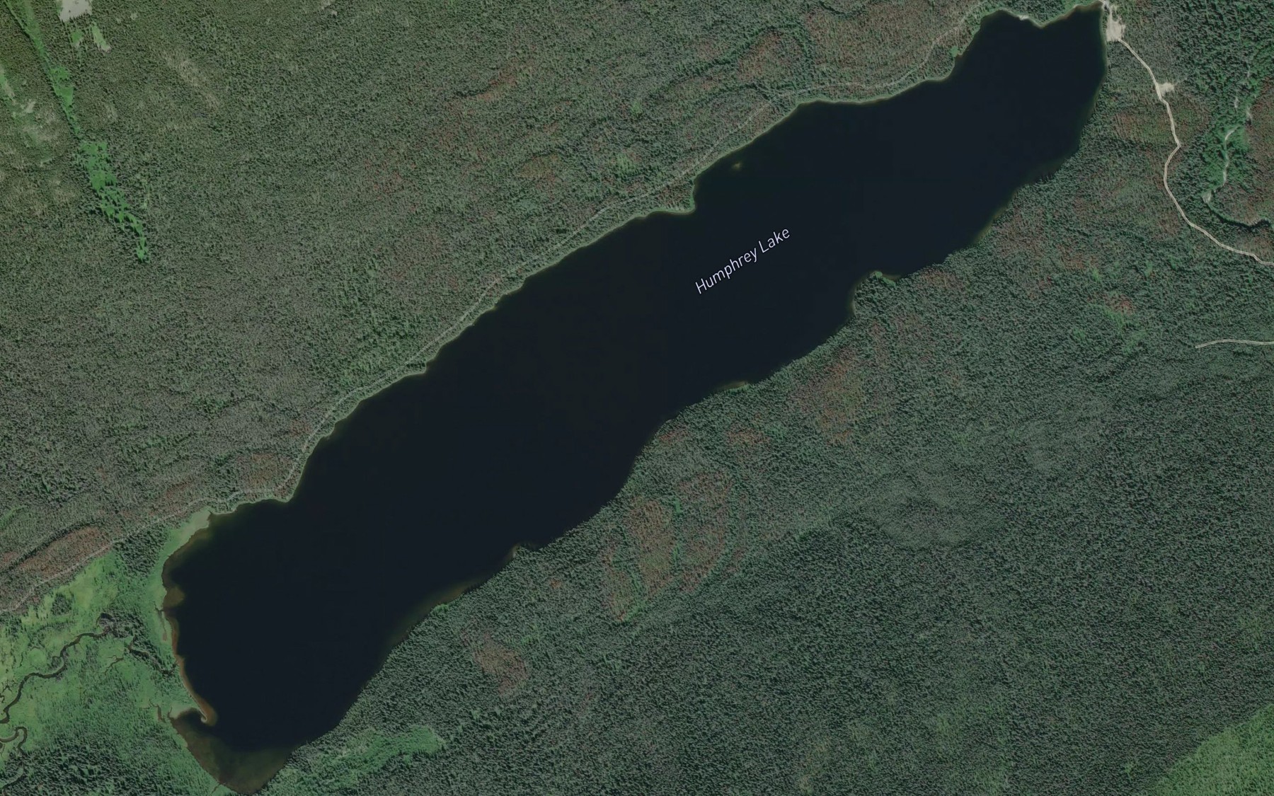Satellite map of the Humphrey Lake