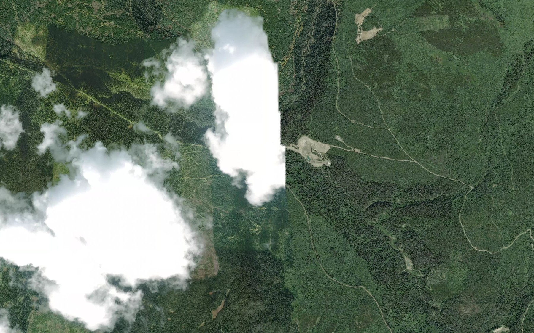 Satellite map of the Snowshoe Creek