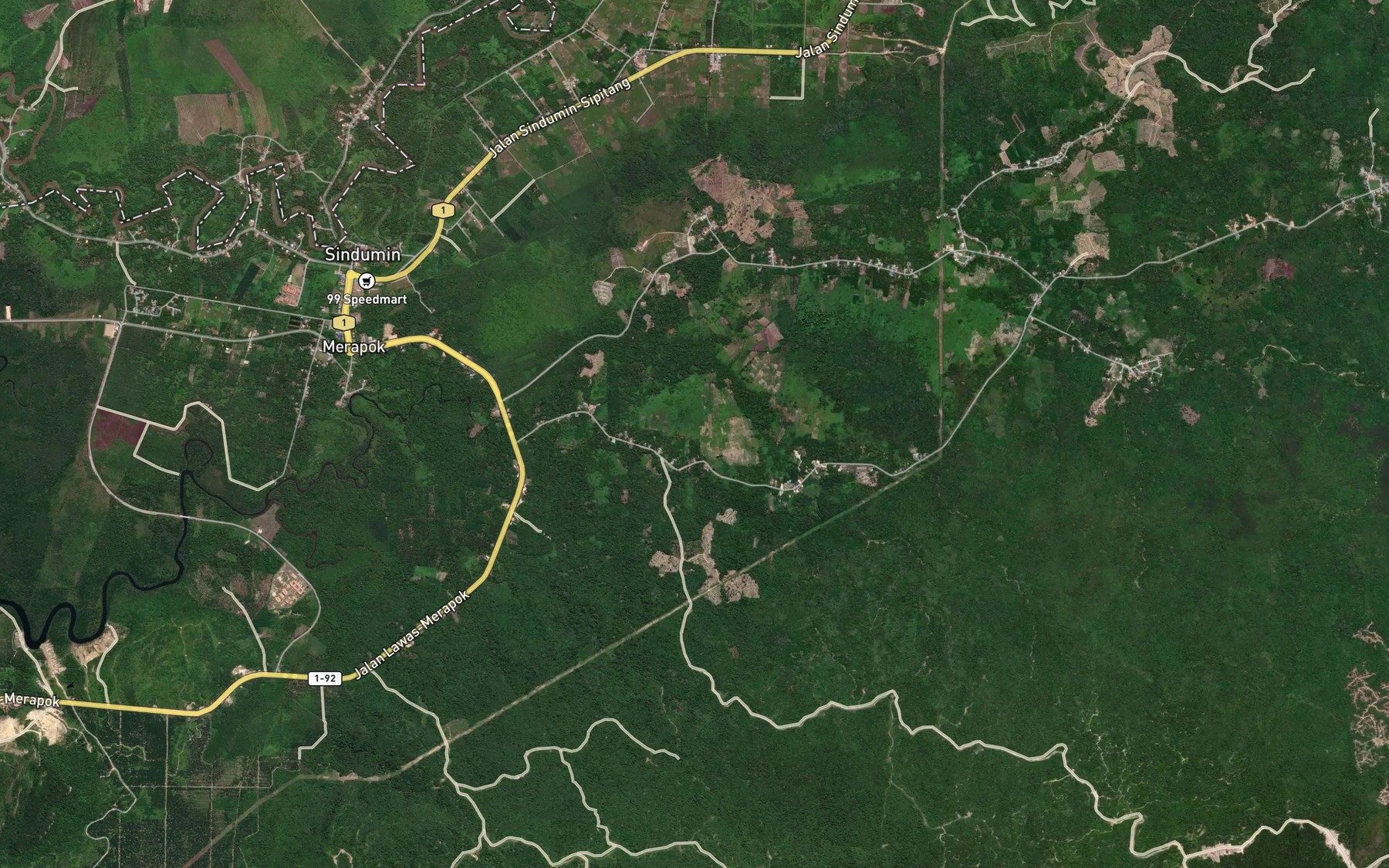 Satellite map of the Sungai Kuning