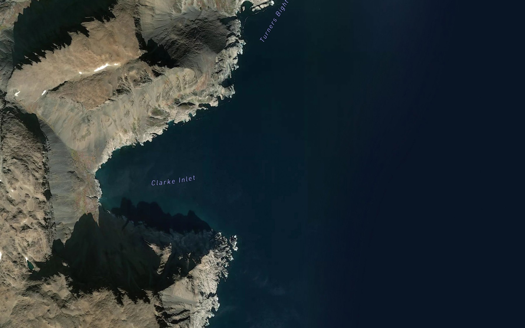 Satellite map of the Clarke Inlet