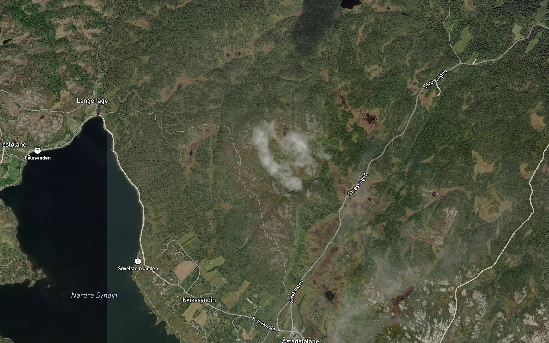 Satellite map of the Brekkane