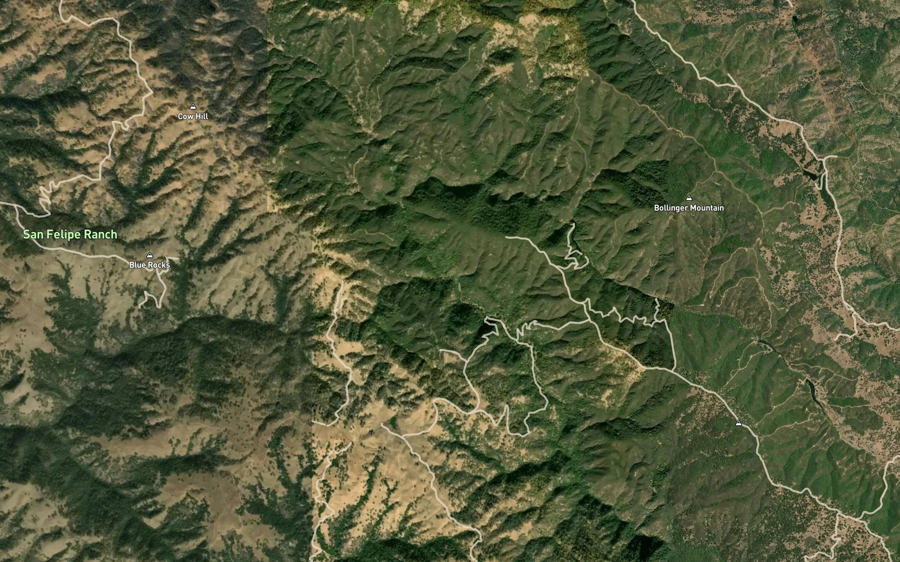 Satellite map of the Sulphur Creek