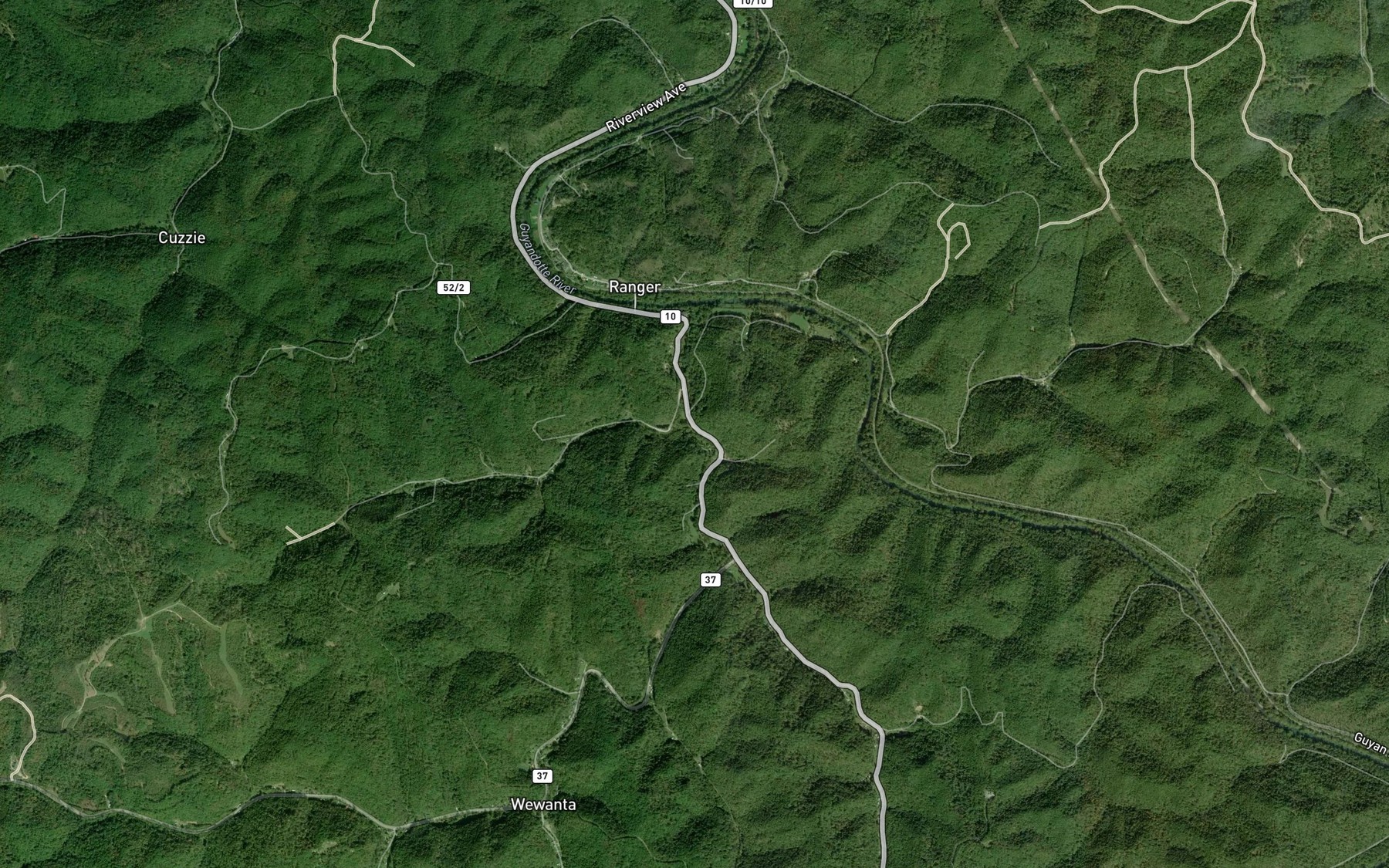 Satellite map of the Lick Branch