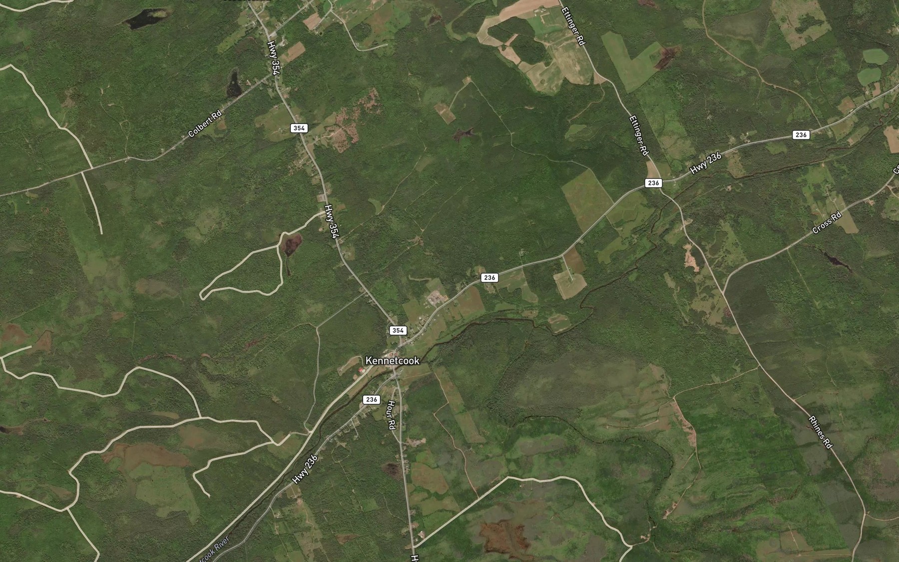 Satellite map of the O'Toole Brook