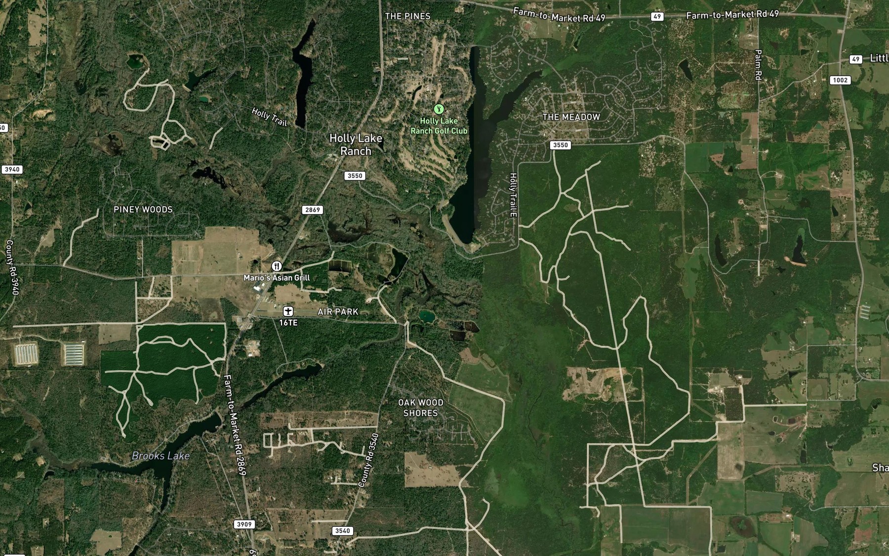 Satellite map of the Greenbriar Creek