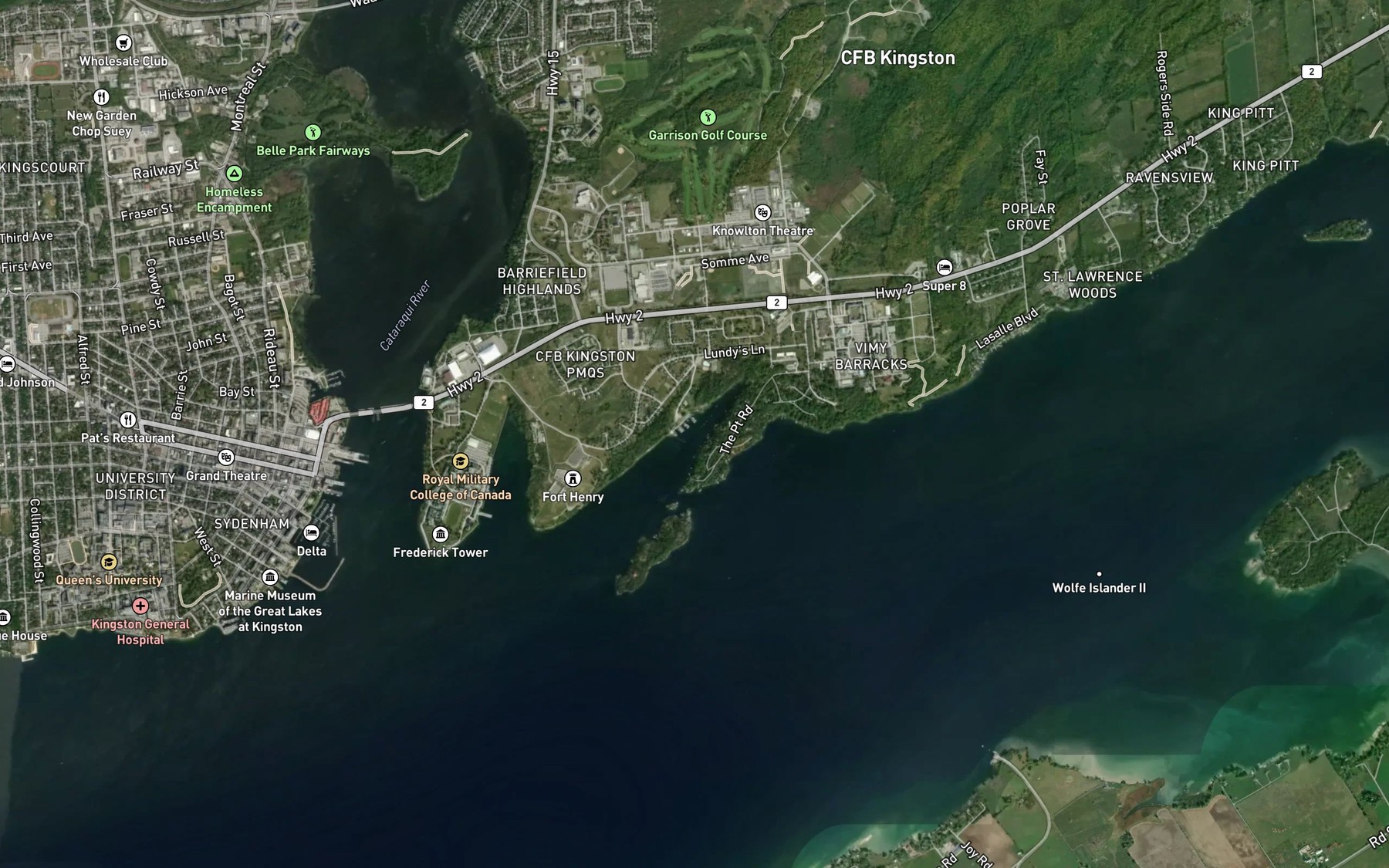 Satellite map of the Deadman Bay