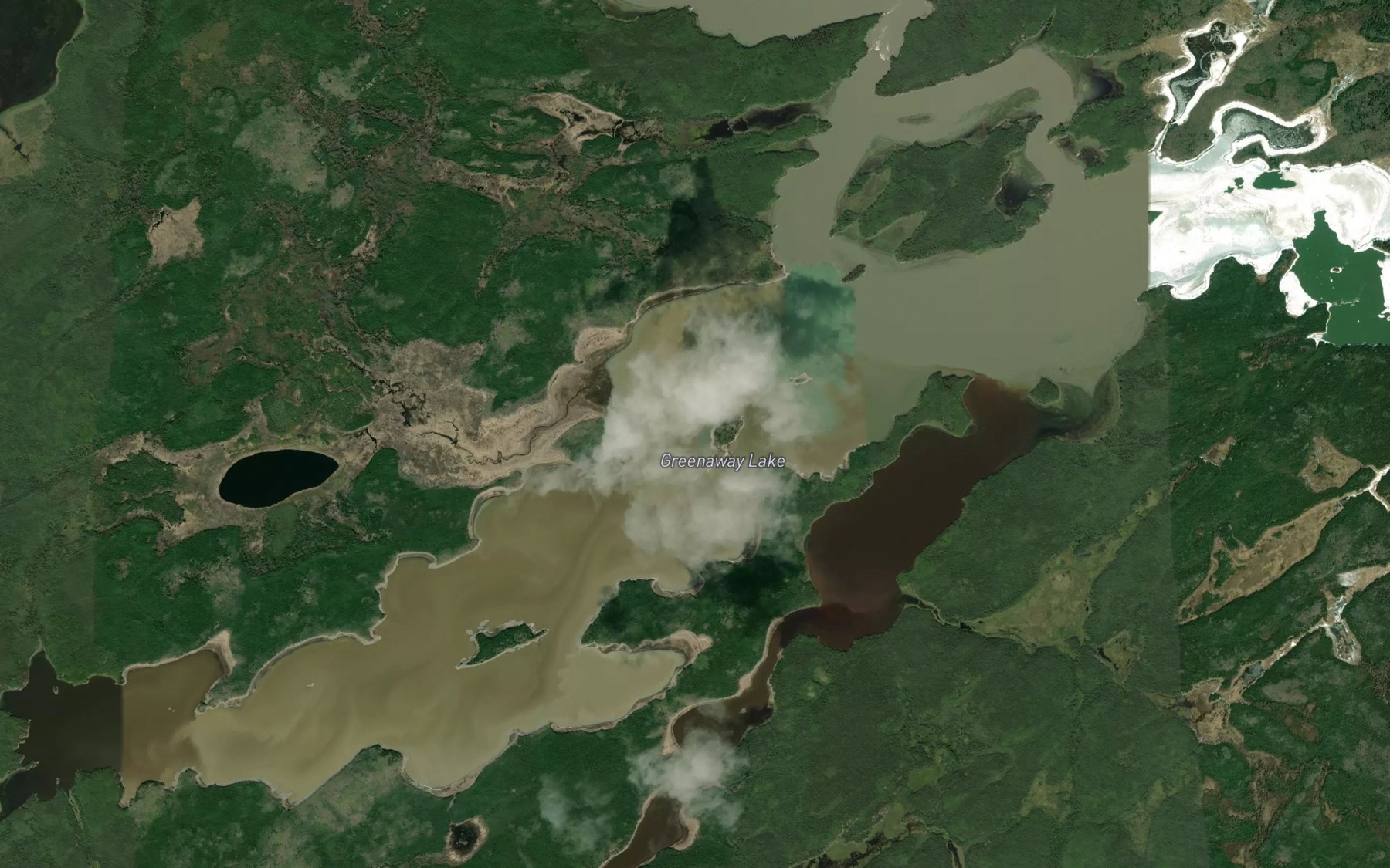 Satellite map of the Greenaway Lake