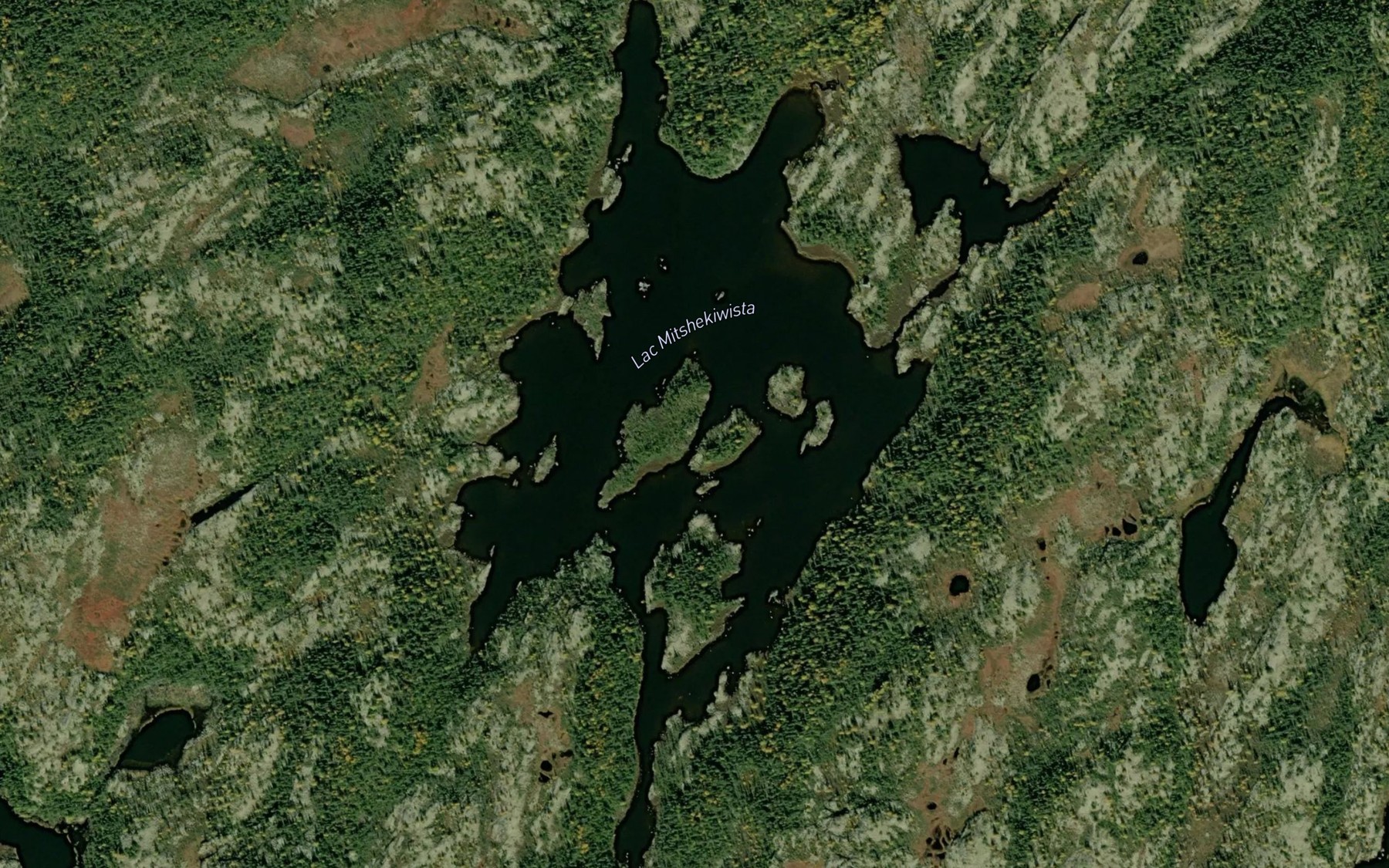 Satellite map of the Lac Mitshekiwista