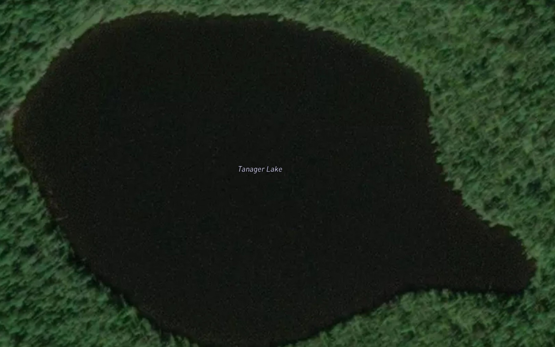 Satellite map of the Tanager Lake