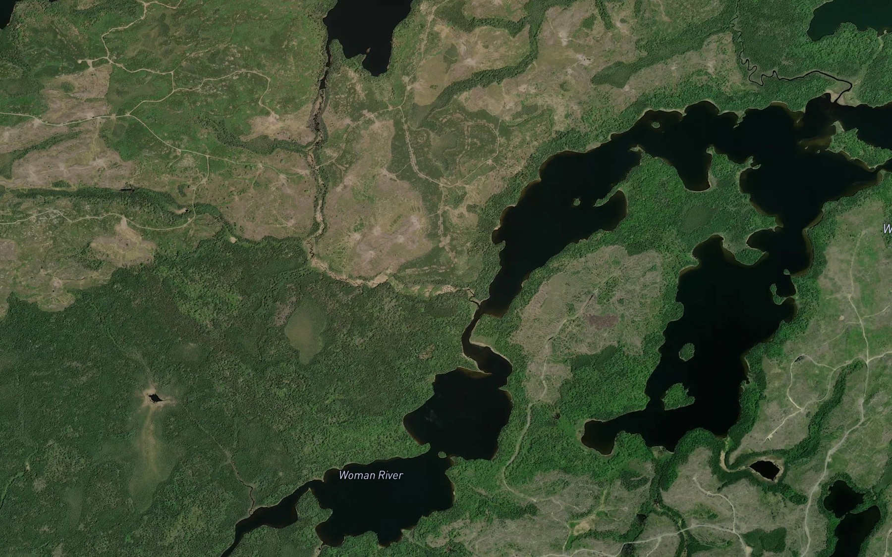 Satellite map of the Corless Creek