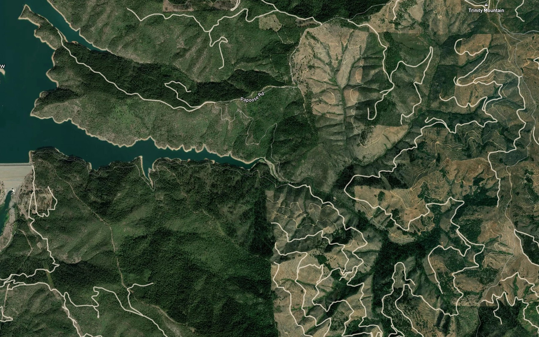 Satellite map of the Papoose Creek