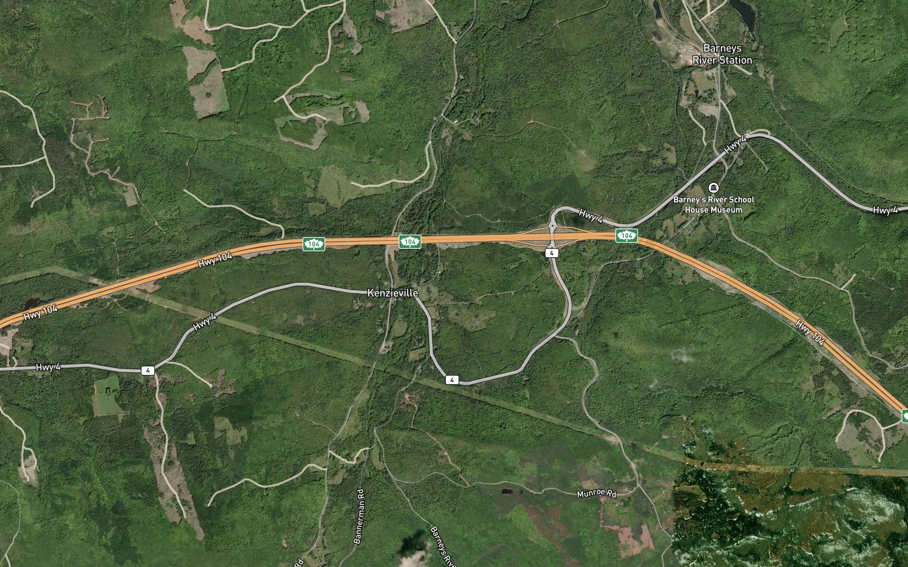Satellite map of the Anderson Brook