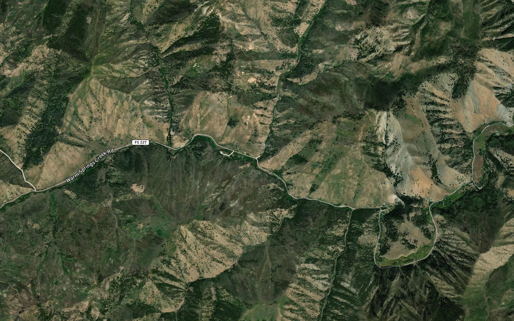 Satellite map of the Rooks Creek