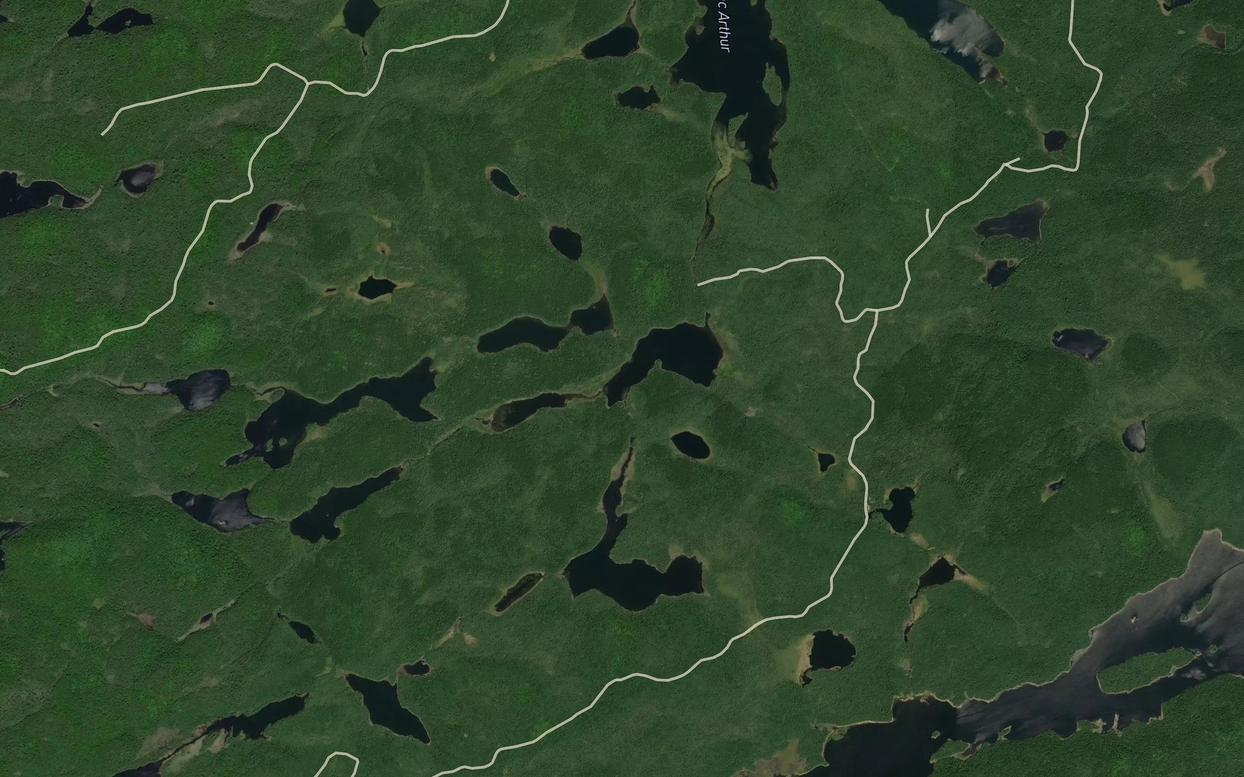 Satellite map of the Lac Levesque