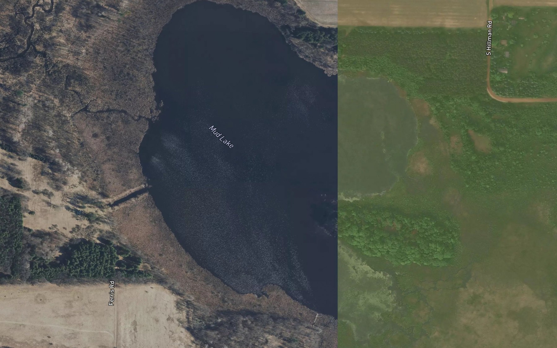 Satellite map of the Mud Lake