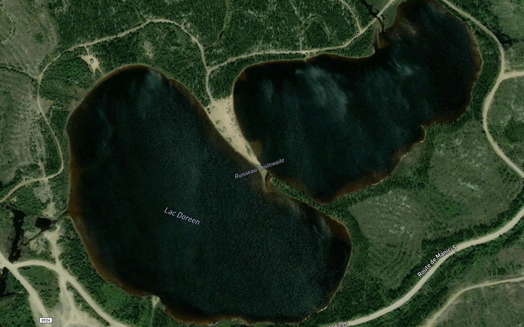 Satellite map of the Lac Doreen