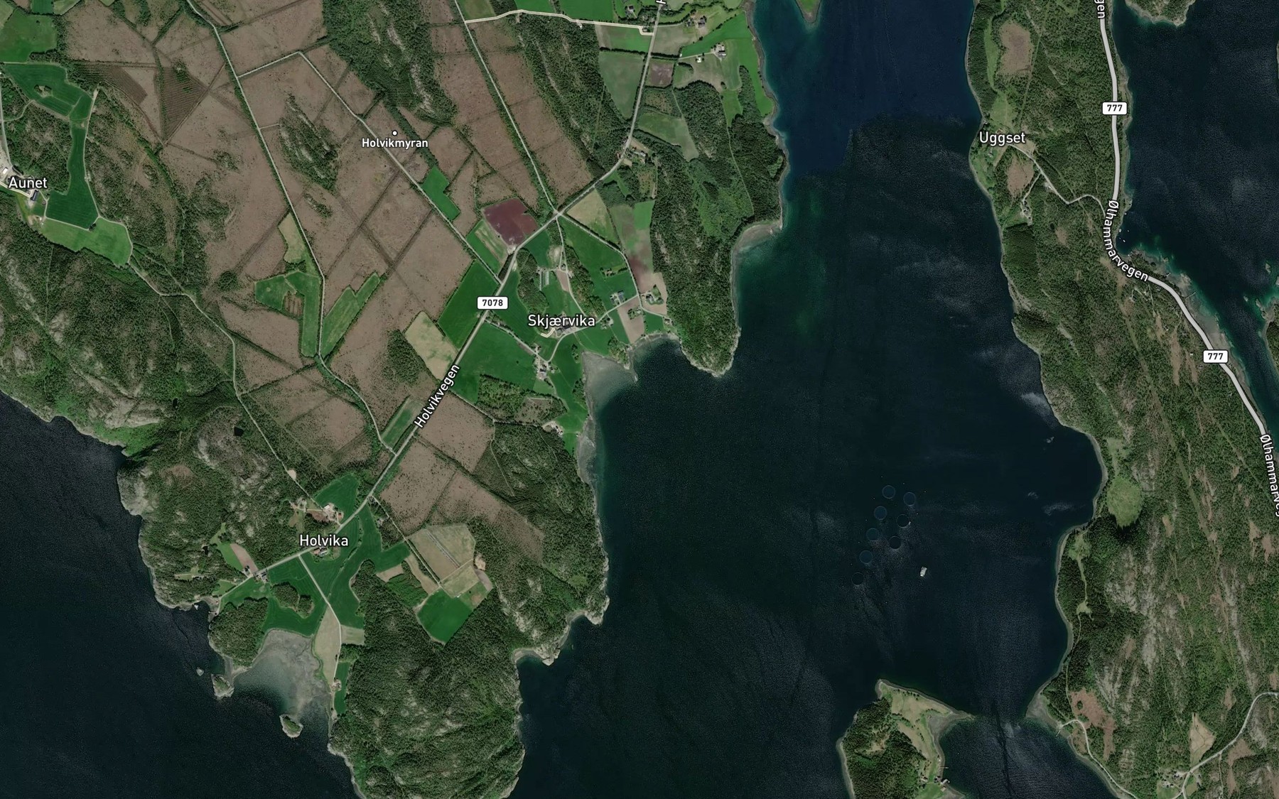 Satellite map of the Skjaervikbukta