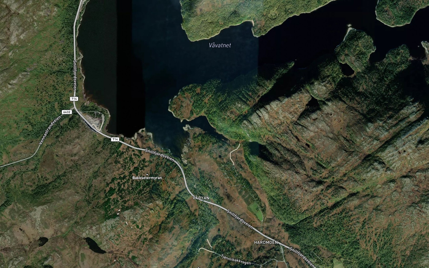Satellite map of the Svarttjorna