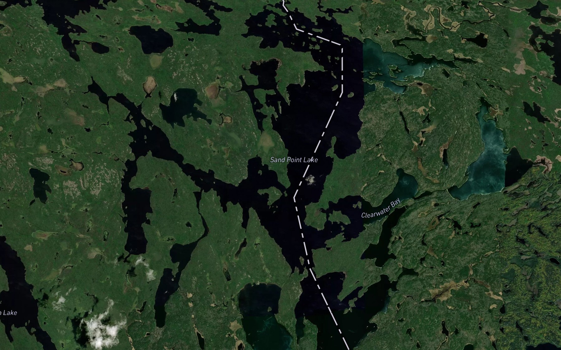 Satellite map of the Sand Point Lake