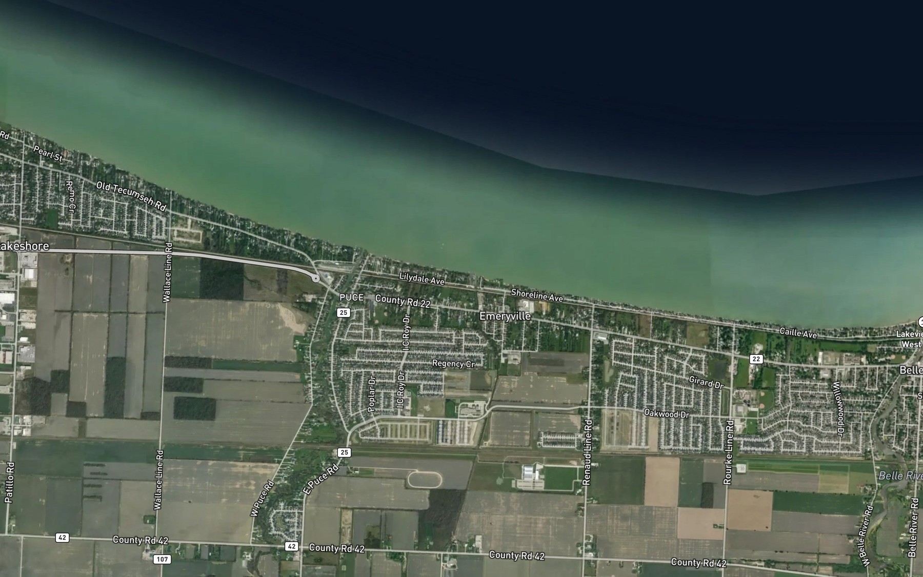 Satellite map of the Major Creek