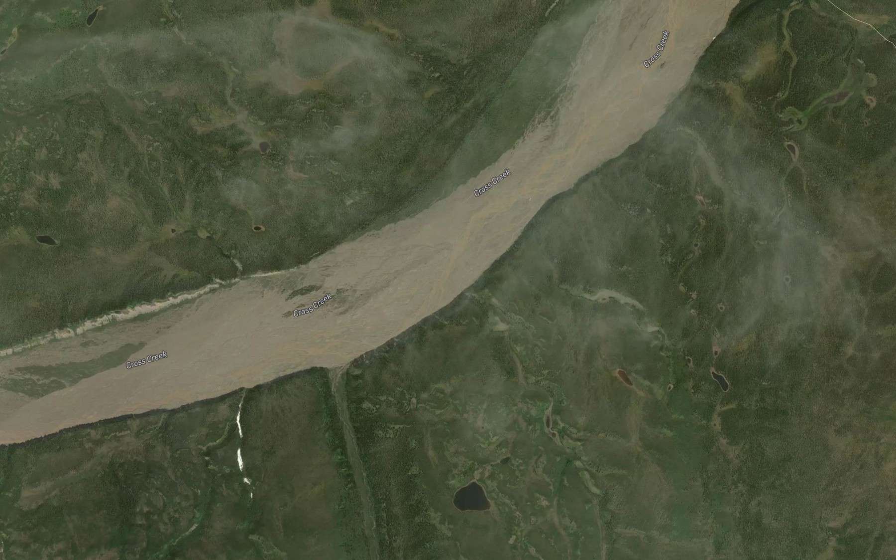 Satellite map of the Washe Creek