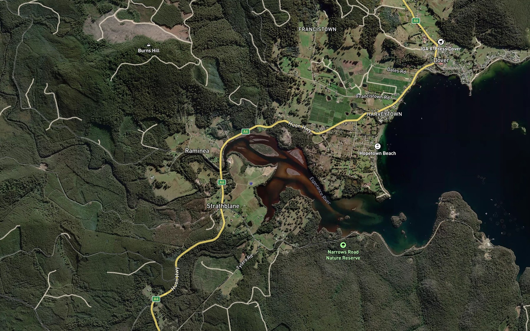 Satellite map of the Chale Bay