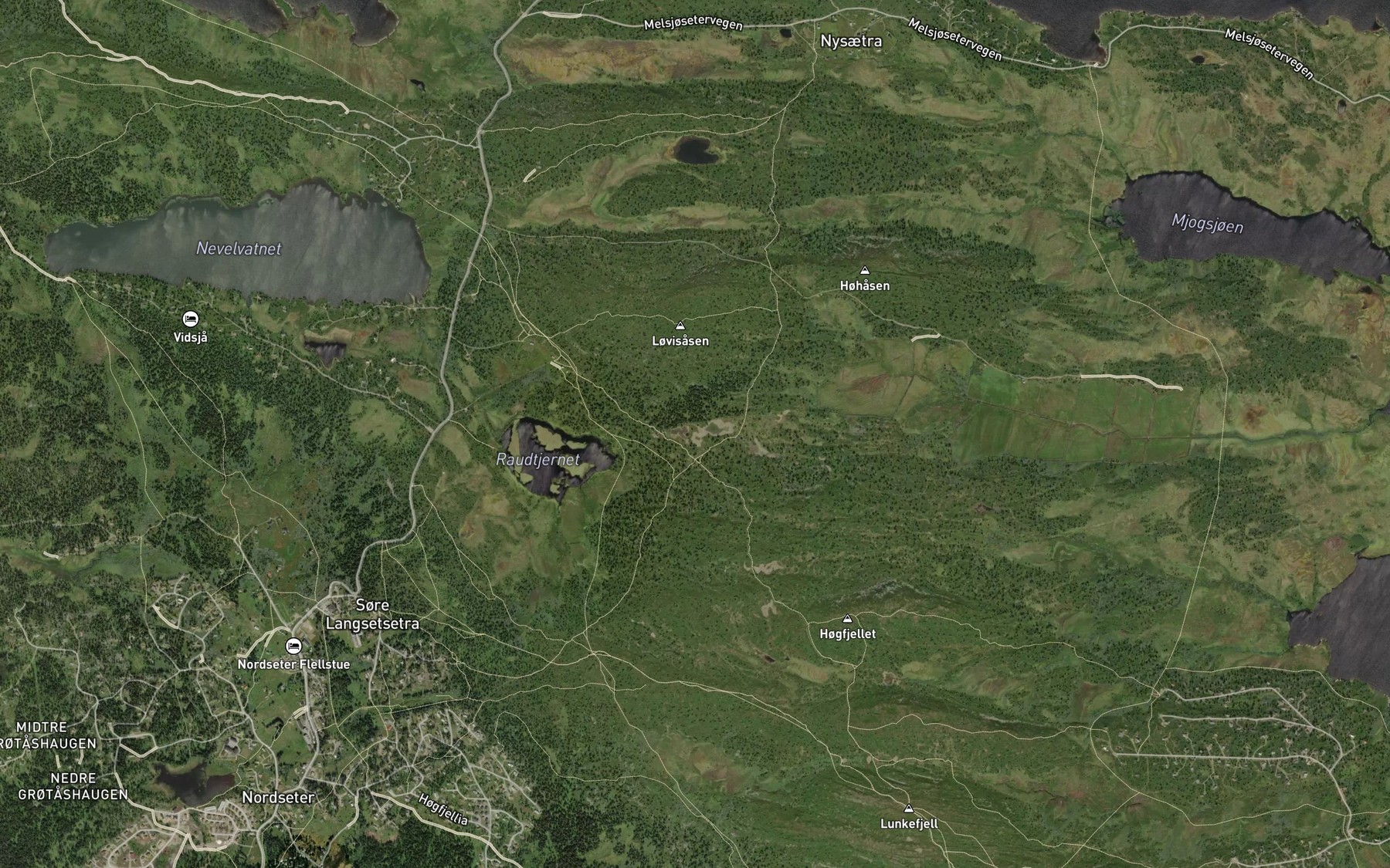 Satellite map of the Skjerketjerna