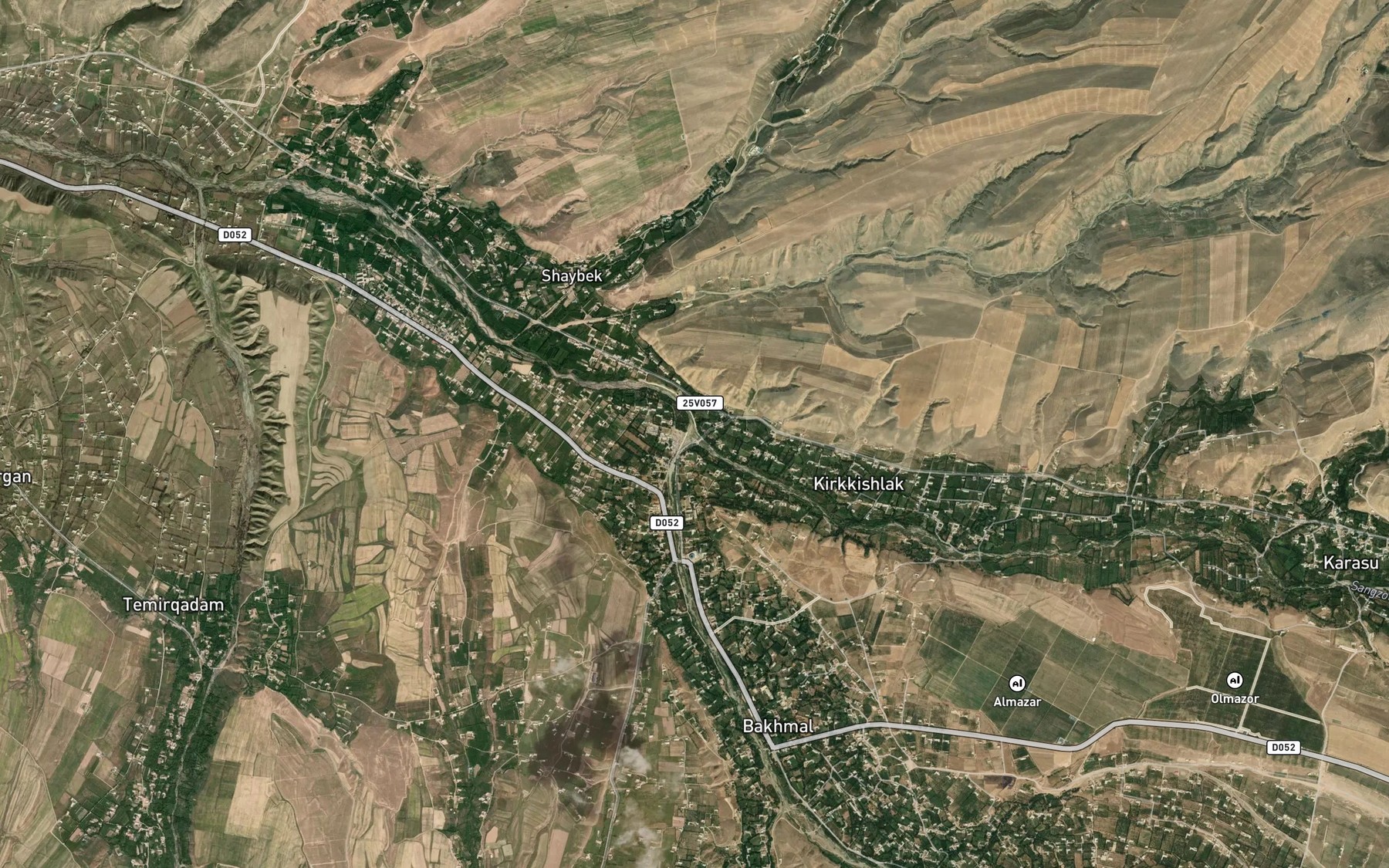 Satellite map of the Ko'kjar