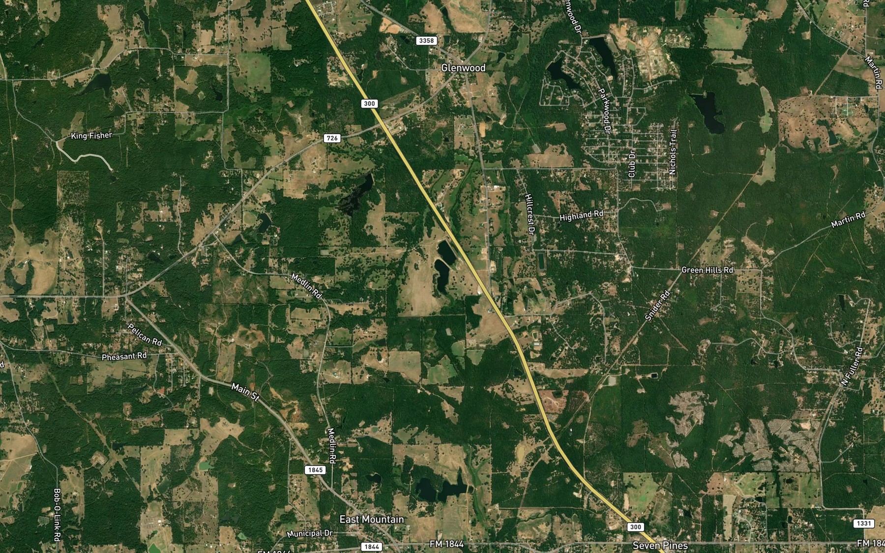 Satellite map of the Dixon Farms Lake