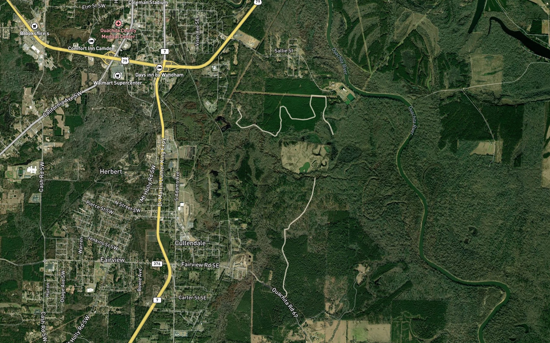 Satellite map of the Mill Creek