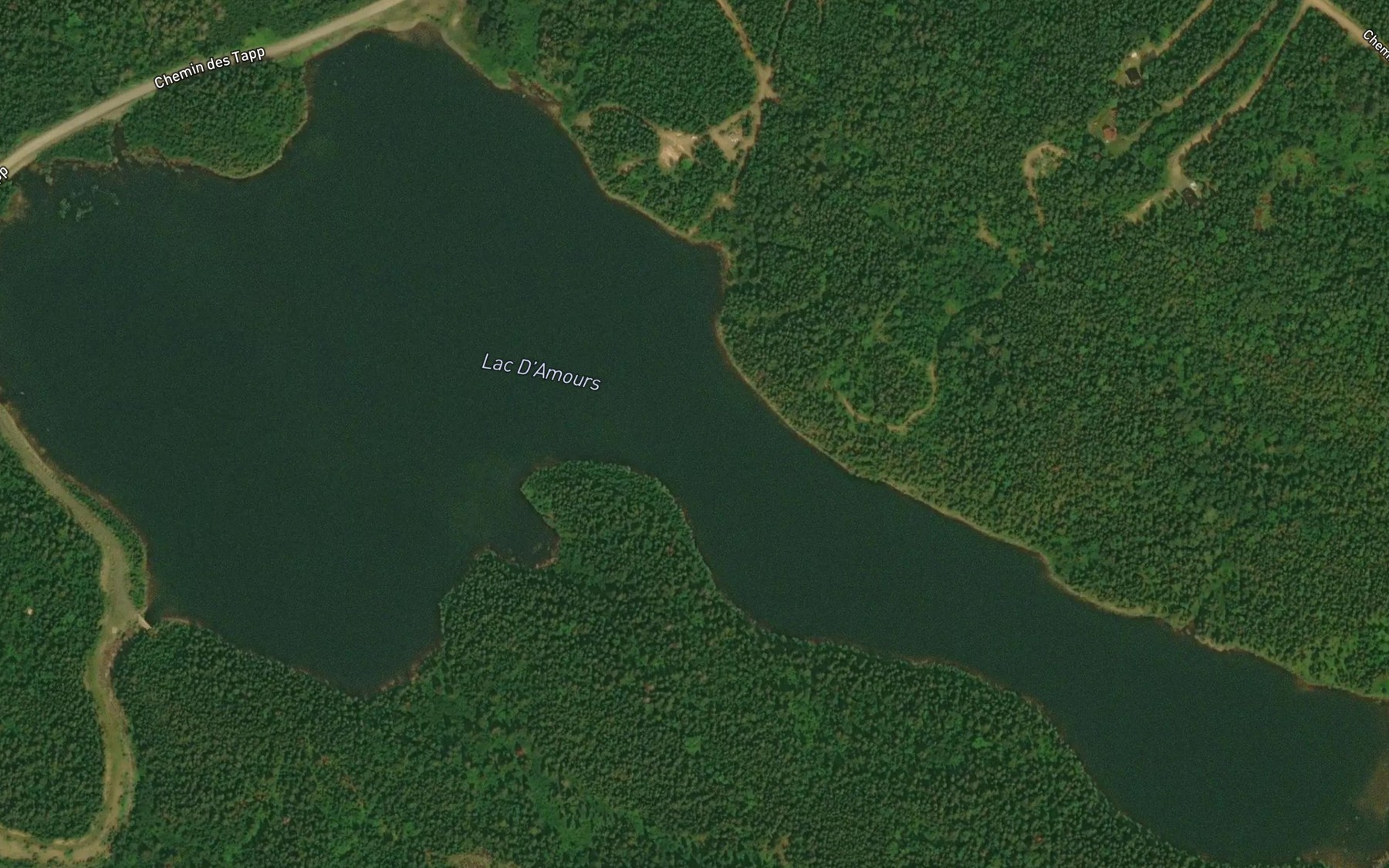 Satellite map of the Lac D'Amours