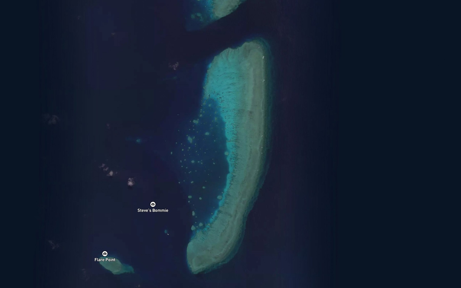 Satellite map of the Ribbon Number Three Reef