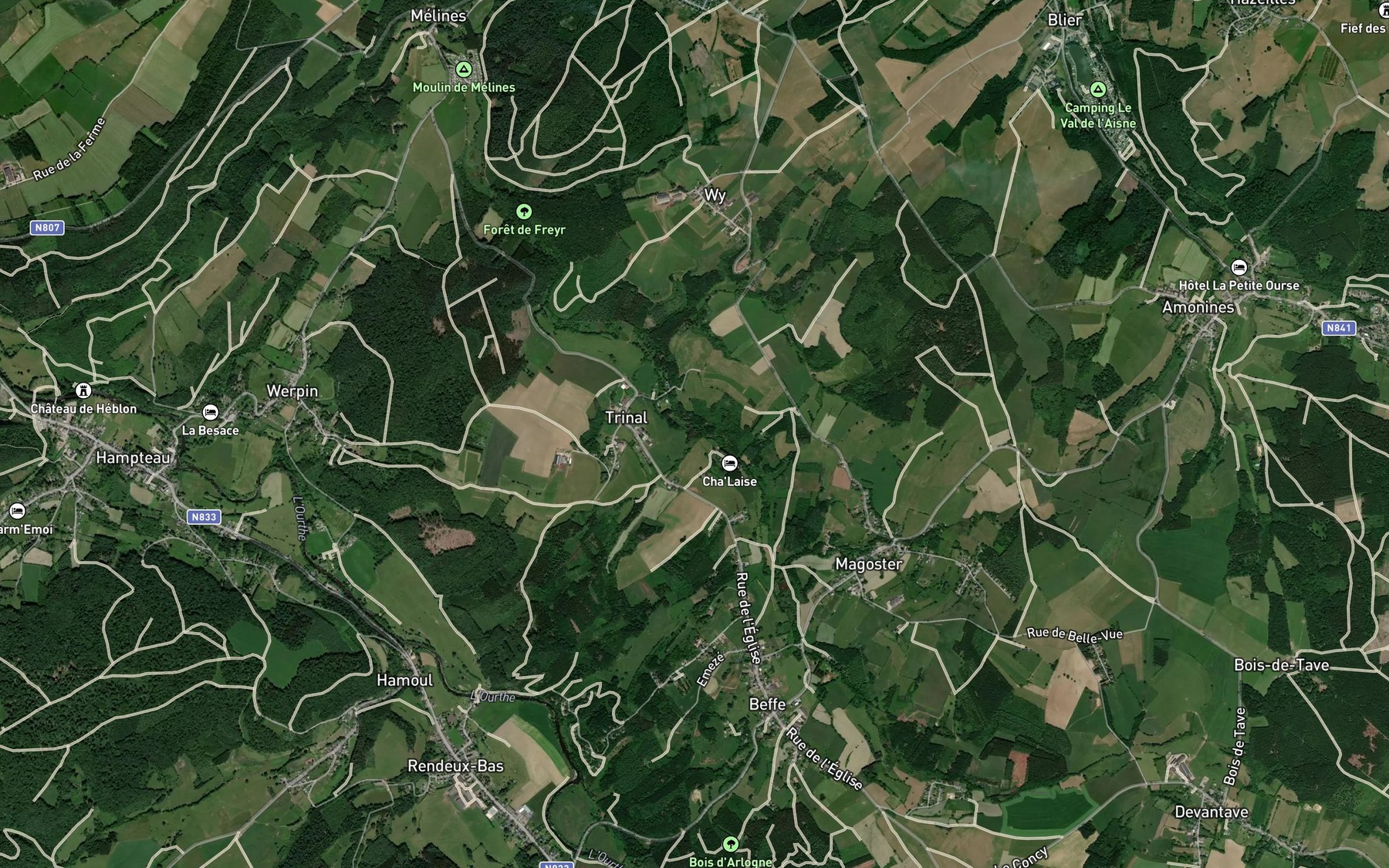 Satellite map of the Lisbelle
