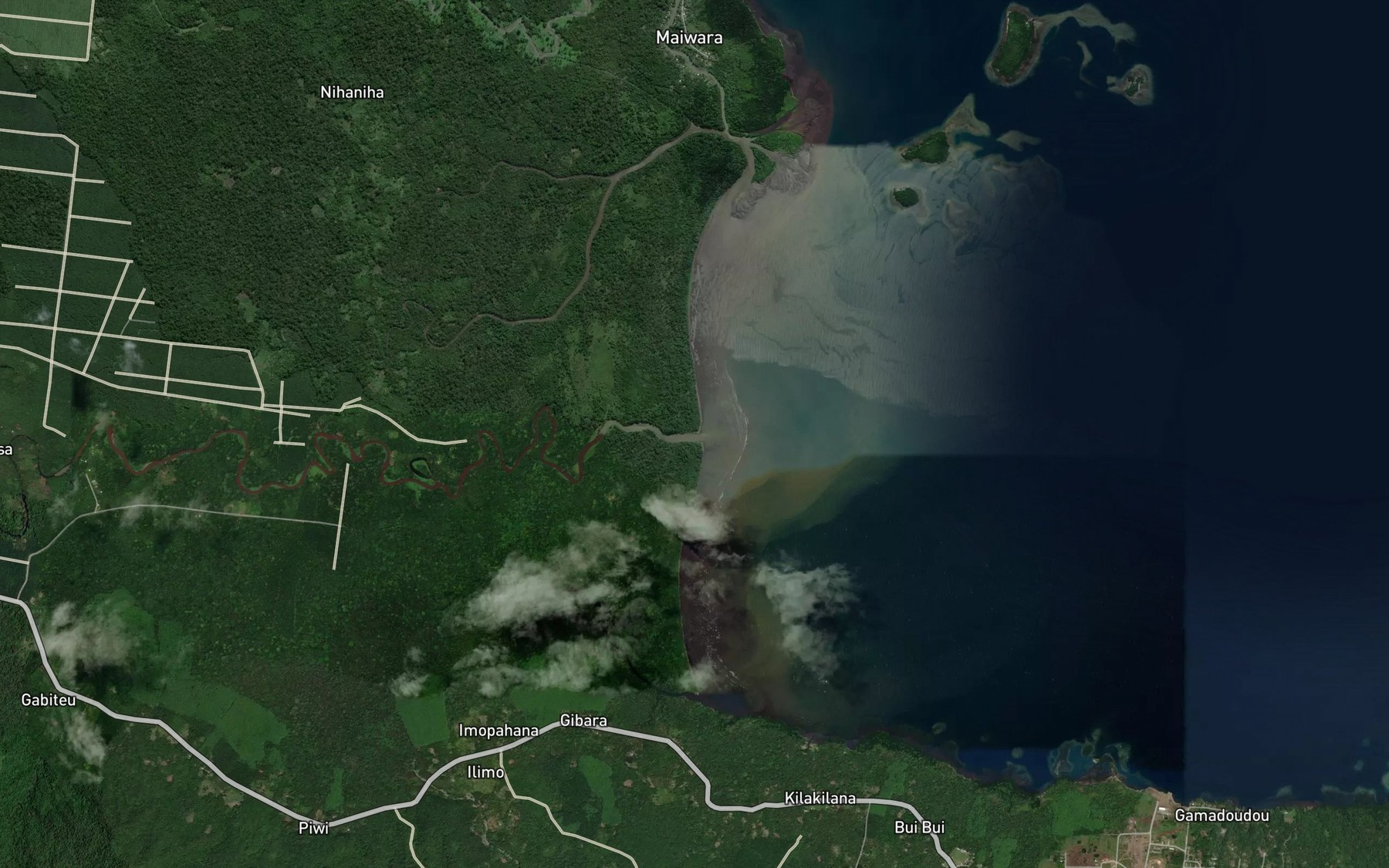 Satellite map of the Gumini River
