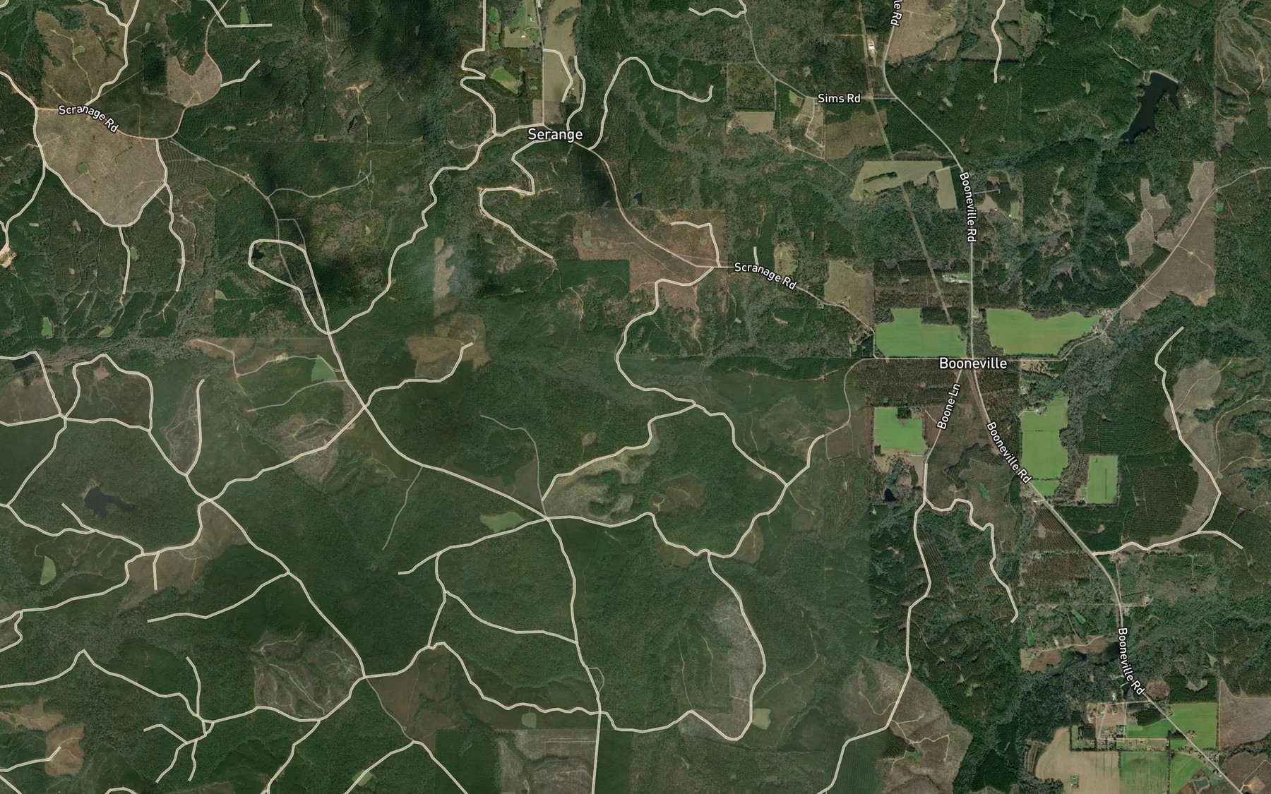 Satellite map of the Limestone Branch