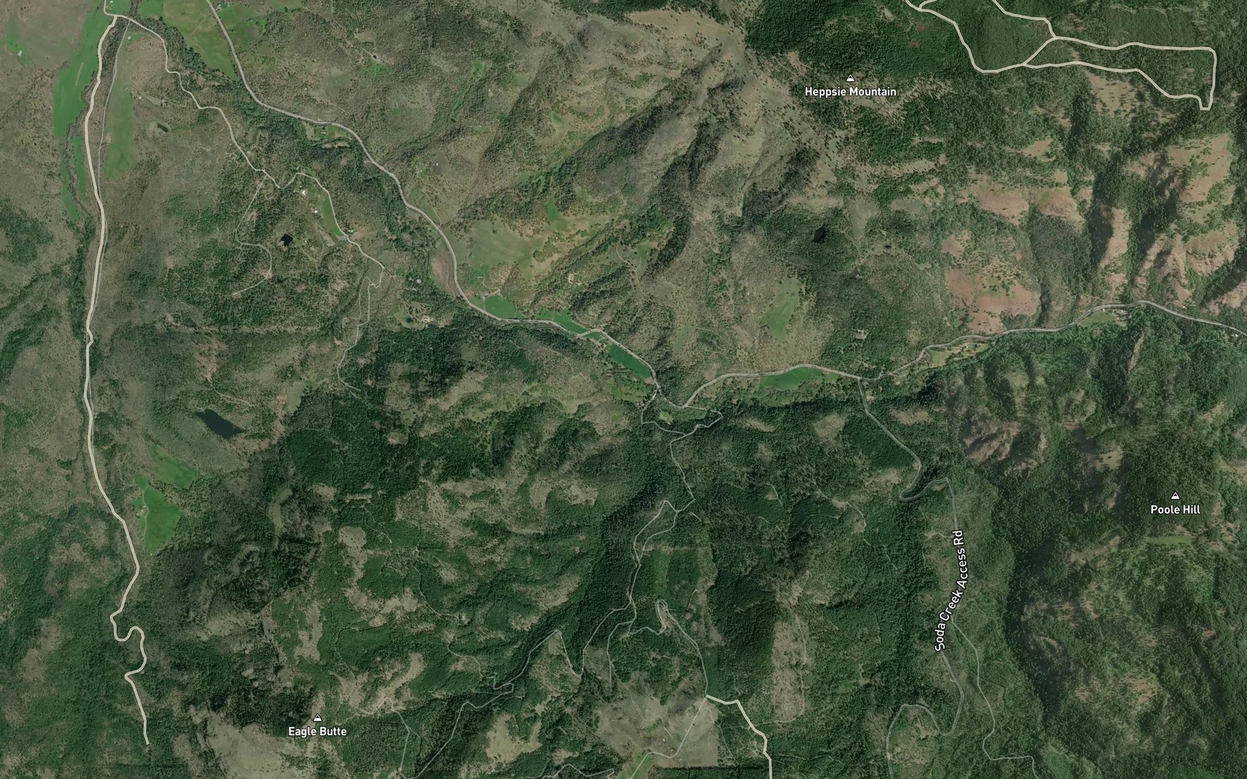 Satellite map of the Deer Creek