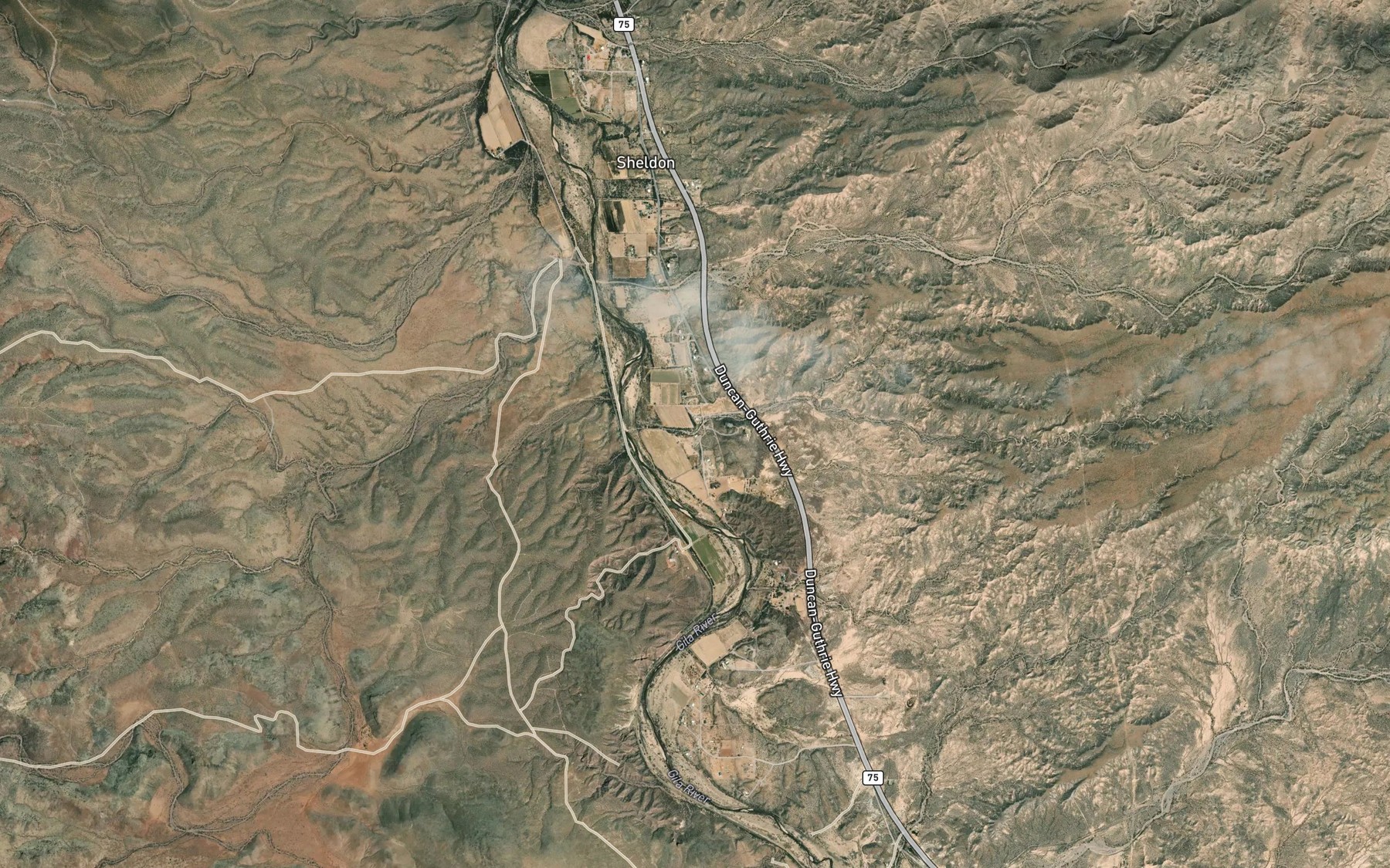 Satellite map of the Harris Wash